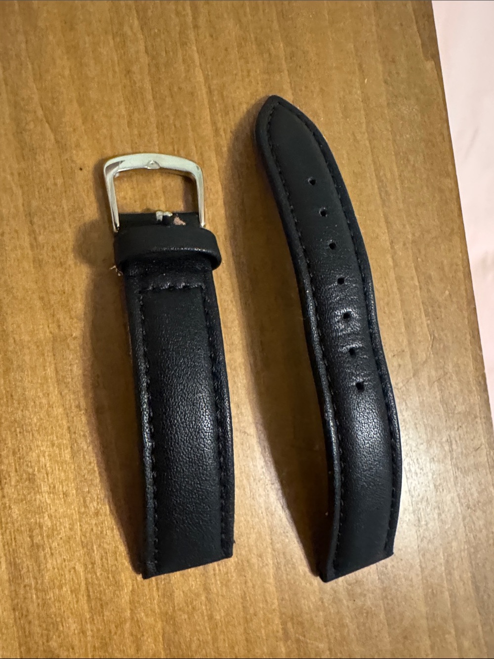 Black Leather Watch Band